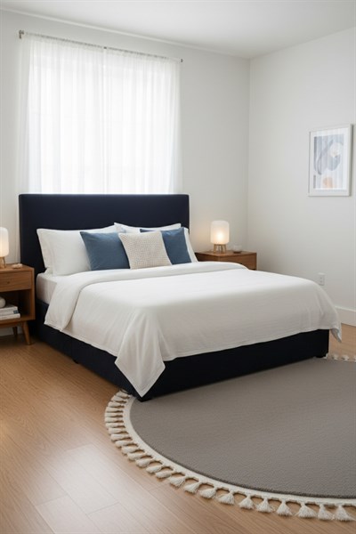 Comfort Yuvarlak Ponpon Saçaklı Peluş Halı(Yatak Odası- Çocuk Odası- Antre- Yemek Odası)Kaymaz Taban