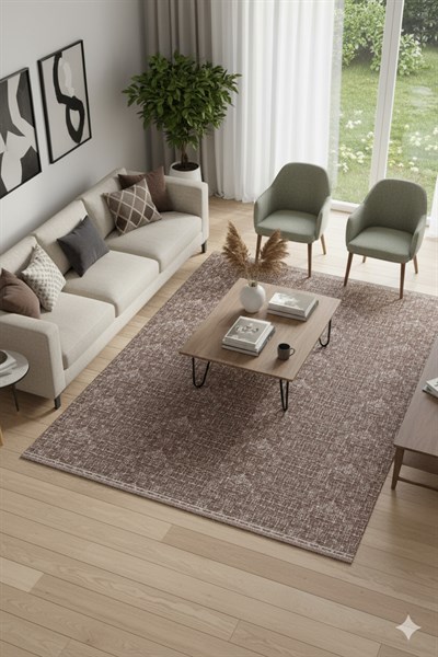 Modern Pamuklu Halı Örtüsü Savan 4m2 Dokuma 160x240 Lastiksiz