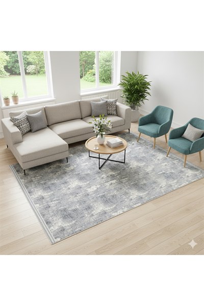 Modern Pamuklu Halı Örtüsü Savan 6m2 (200*300cm) - 12m2(300*400cm) Dokuma Lastiksiz