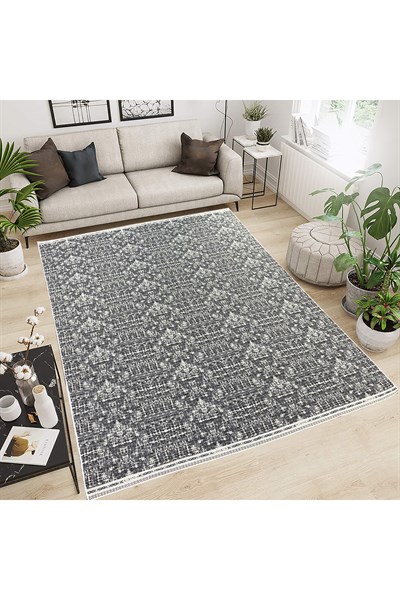 Modern Pamuklu Halı Örtüsü Savan 6m2 Dokuma 200x300 Lastiksiz