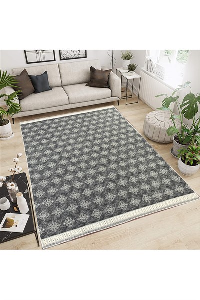 Modern Pamuklu Halı Örtüsü Savan 6m2 Dokuma 200x300 Lastiksiz