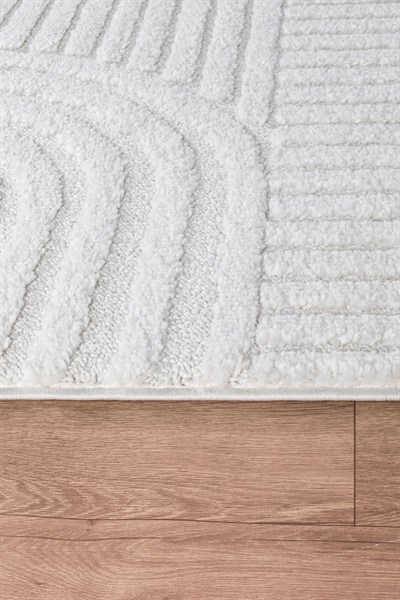 Nora Bukleli Premium Yumuşak Peluş Post Iskandinav Oturma Odası Salon Halısı 68107a Krem-Vizon
