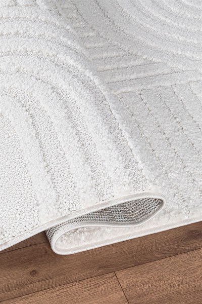Nora Bukleli Premium Yumuşak Peluş Post Iskandinav Oturma Odası Salon Halısı 68107a Krem-Vizon