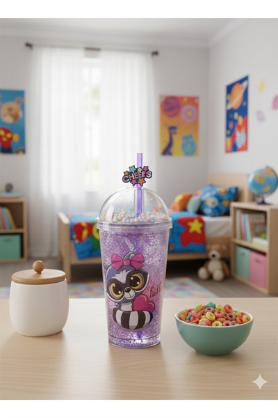 Oyun Temalı Figürlü Pipetli Fenomen Bardak (450 mL)