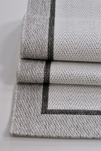 SİSALYA Modern Sisal Jüt Dokuma Kilim Hasır Yıkanabilir Halı Beyaz Gri