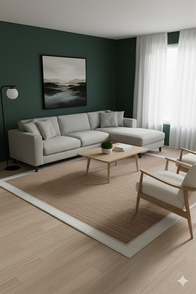 SİSALYA Modern Sisal Jüt Dokuma Kilim Hasır Yıkanabilir Halı Jut Beyaz