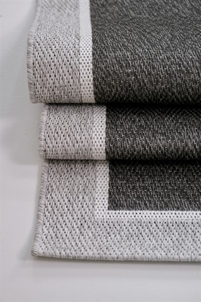 SİSALYA Modern Sisal Jüt Dokuma Kilim Hasır Yıkanabilir Halı Gri Antrasit