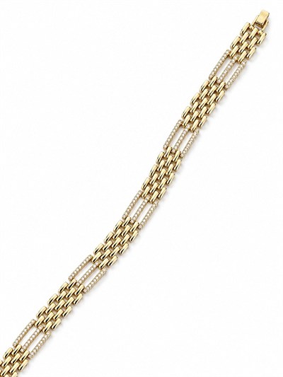 14K Altın Kaplama Özel Seri Taş Detaylı Zincir Gold Bileklik 3312
