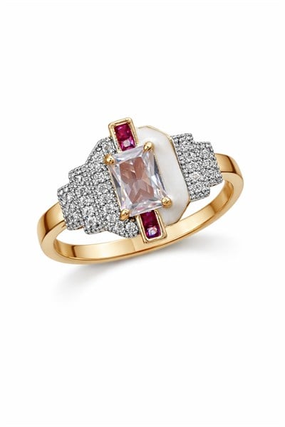 Celeste Ruby Taşlı Gold Yüzük 3436