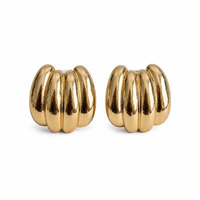 Özel Seri Bombeli Gold Küpe 4298