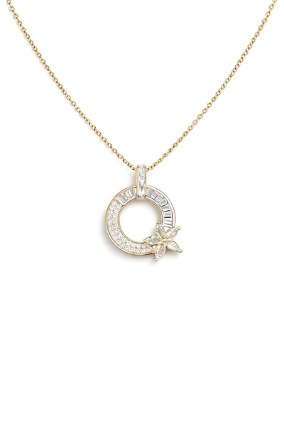 Özel Seri Flora Silver Gold Kolye 4336