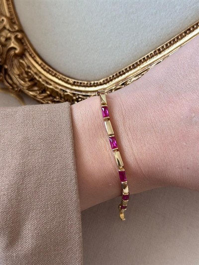 Özel Seri Pembe Taşlı Bileklik 4510