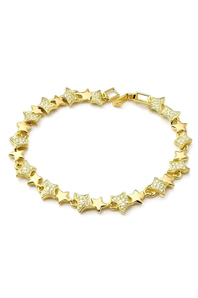 Özel Seri Yıldızlı Zirkon Gold Bileklik