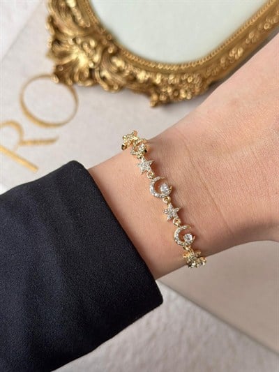 Özel Seri Zirkon Taşlı Mix Gold Bileklik 4791