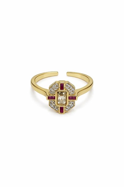 Safir Işıltı Gold Yüzük 3845