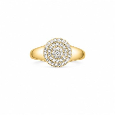 Zirkon Taşlı Yuvarlak Gold Yüzük 4124