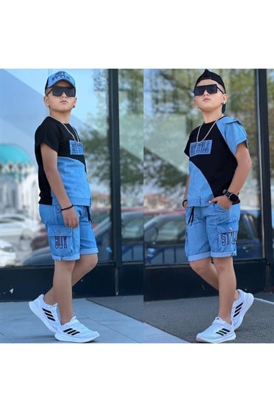 BOY STYLE NAKIŞLI ŞORTLU ŞAPKALI ERKEK TAKIM