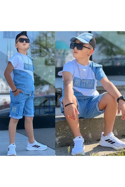BOY STYLE NAKIŞLI ŞORTLU ŞAPKALI ERKEK TAKIM