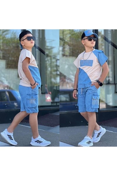 BOY STYLE NAKIŞLI ŞORTLU ŞAPKALI ERKEK TAKIM