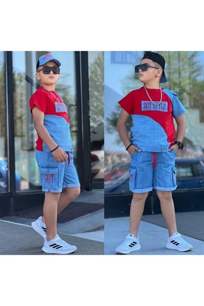BOY STYLE NAKIŞLI ŞORTLU ŞAPKALI ERKEK TAKIM