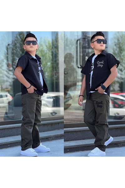 COOL BOY NAKIŞLI GÖMLEKLİ 3LÜ ERKEK TAKIMI