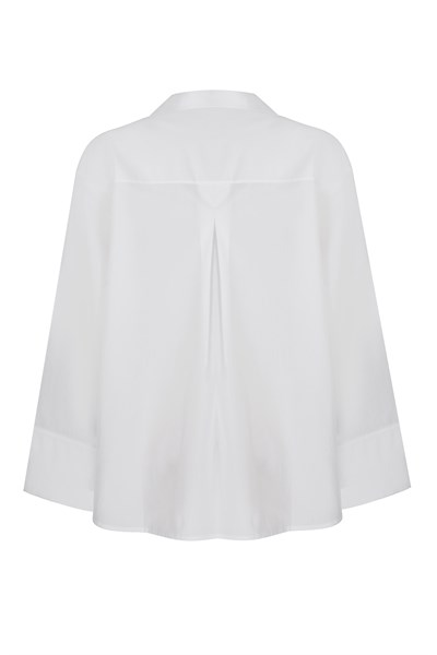 Cotton Poplin Collar Detail Shirt