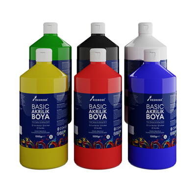 Ana Renkler Basic Akrilik Boya 6’lı Set 6x1000gr