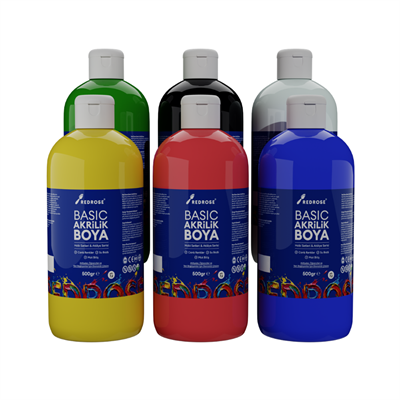 Ana Renkler Basic Akrilik Boya 6’lı Set 6x500gr