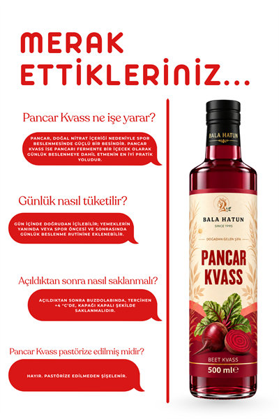 Bala Hatun Pancar Kvass 500ml - Doğal Fermente (6lı Cam Şişe)