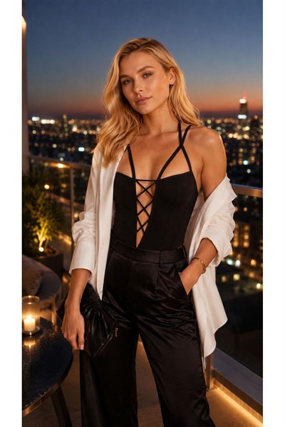Siyah Korsajlı Babydoll