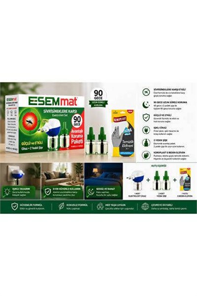 Kablosuz Elektrolikit Set 90 Gece (Cihaz + 2 Yedek)