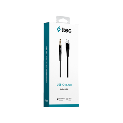 2AK03S ttec Aux - USB-C Ses Kablosu 100cm Siyah