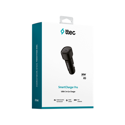 2CKP01S ttec SmartCharger PD 30W Araç Hızlı Şarj Aleti Siyah