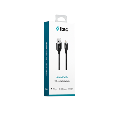 2DK16S ttec AlumiCable USB-A - Lightning Şarj Kablosu Siyah