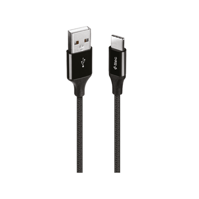 2DK23S ttec AlumiCable XL USB-A - USB-C Şarj Kablosu 2mt. Siyah