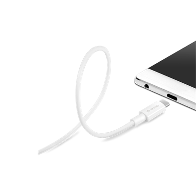 2DK36B ttec USB-C - USB-C 120cm 60W PD/QC Hızlı Şarj/Data Kablosu Beyaz