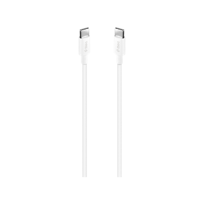 2DK36B ttec USB-C - USB-C 120cm 60W PD/QC Hızlı Şarj/Data Kablosu Beyaz