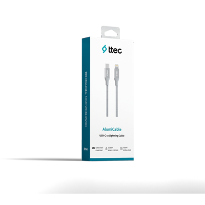2DK41G ttec AlumiCable USB-C - Lightning Hızlı Şarj Kablosu 150cm Gümüş