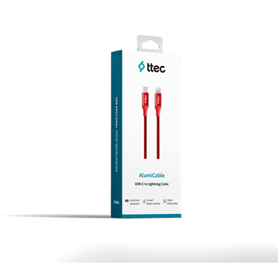 2DK41K ttec AlumiCable USB-C - Lightning Hızlı Şarj Kablosu 150cm Kırmızı