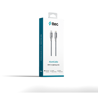 2DK41UG ttec AlumiCable USB-C - Lightning Hızlı Şarj Kablosu 150cm Uzay Grisi