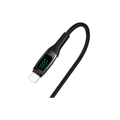 2DK57S ttec AlumiCable LCD USB-C – USB-C 100W PD/QC 150cm Hızlı Şarj/Data Kablosu ,Siyah