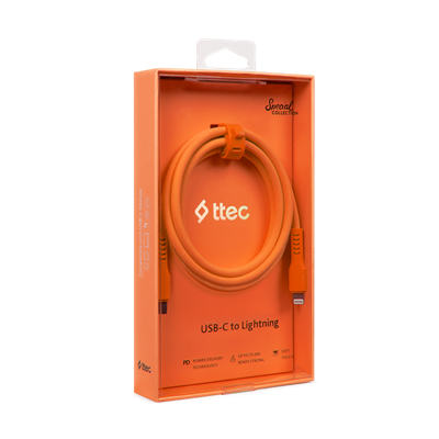2DK60NT ttec USB-C - Lightning Hızlı Şarj Kablosu 120cm Neon Turuncu