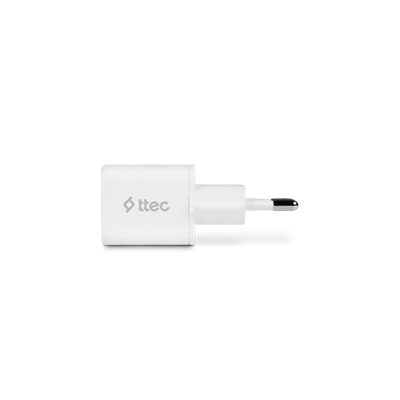 2SCG20B ttec SmartCharger GAN 20W PD Seyahat Hızlı Şarj Aleti Beyaz