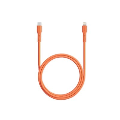 2SCG20LNT ttec SmartCharger GAN 20W PD Seyahat Hızlı Şarj Aleti + USB-C - Lightning 120cm Kablo Neon Neon Turuncu