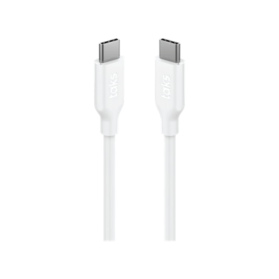 5DK36B taks USB-C - USB-C 120cm 60W PD/QC Hızlı Şarj/Data Kablosu Beyaz