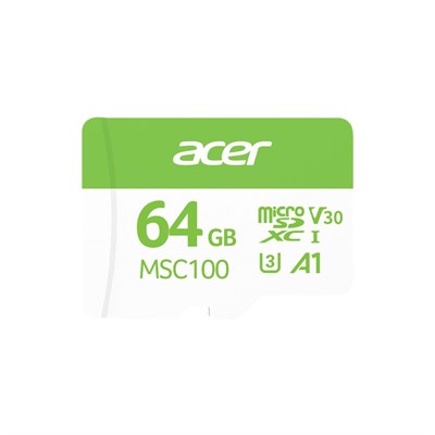 Acer MSC100 64GB microSD U3 V30 A1 Aksiyon Kamera & Güvenlik Kamerası Uyumlu