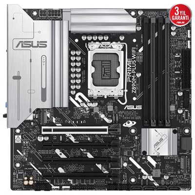Asus Prime Z890M-PLUS WIFI 7600MHz OC Wi-Fi 7 DDR5 Soket 1851 M.2 HDMI DP mATX Anakart