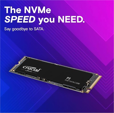 Crucial 1TB P3 M.2 NVMe PCIe CT1000P3SSD8 3500 - 3000MB-s 5 YIL Garanti Gen 3 Ssd