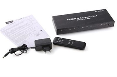 Dark DK-HD-SW8X1 Full HD 8 Giriş 1 Çıkışlı Uzaktan Kumandalı HDMI Switch (Seçici)