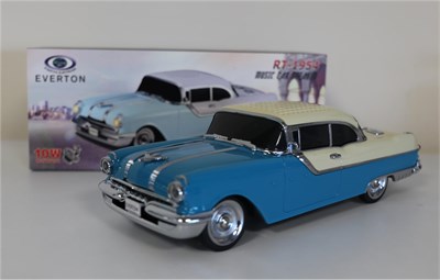 EVERTON RT-1954 Turkuaz Arabalı  Bluetooth Fm-Usb-Tf-Aux Şarjlı Nostaljik Radyo